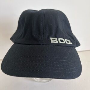 Black Visor Hat with Curved Brim and Embroidery